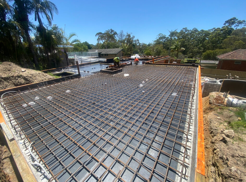 Laying slab for concrete floor